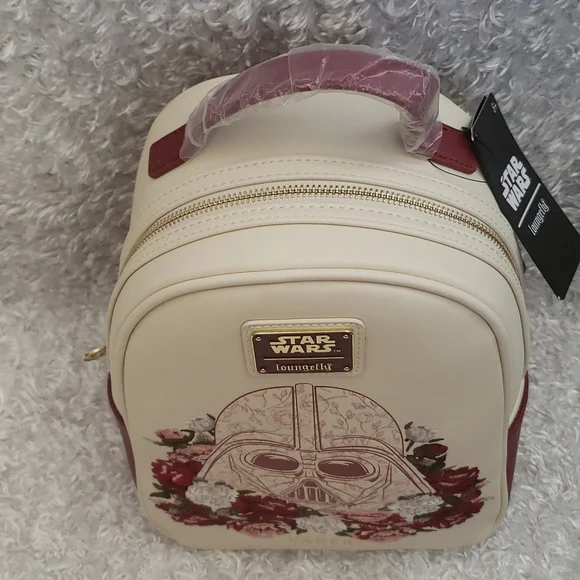 NWT Loungefly Darth Vader Floral embroideries mini backpack - Picture 7 of 16